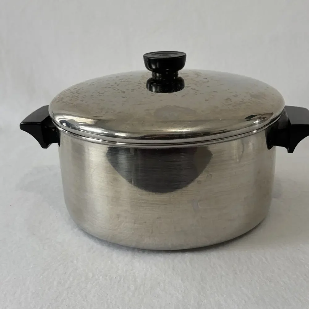 Revere Ware 1801 4 1/2 Qt Stainless Steel Stock Pot with Lid 97B